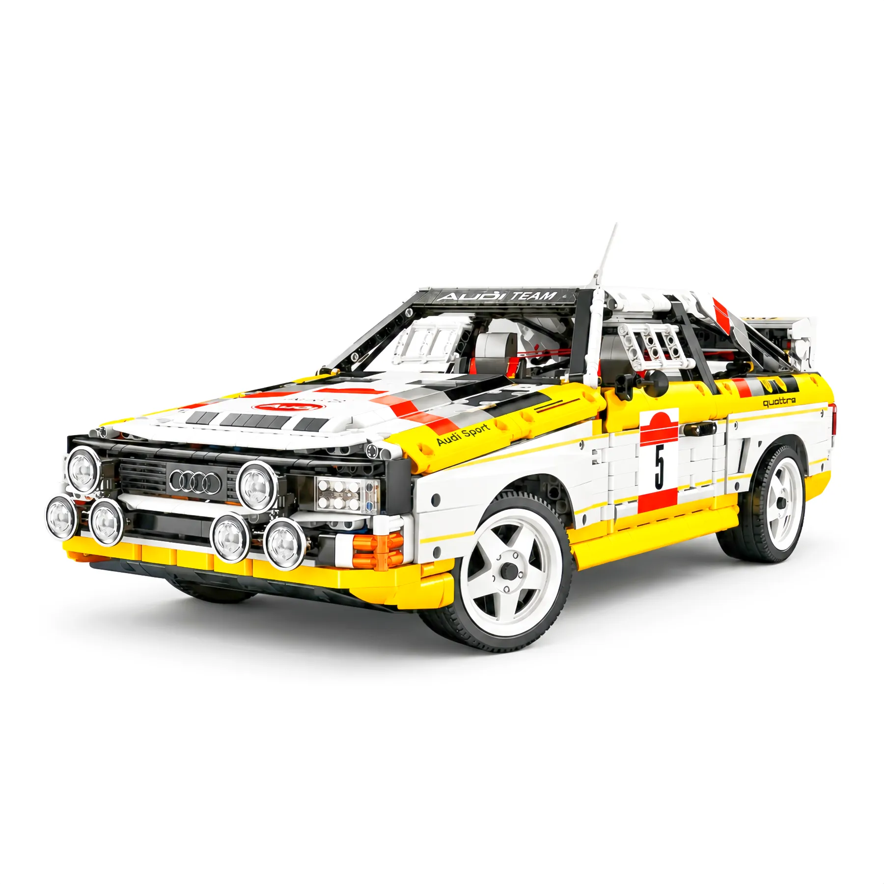 Audi Sport Quattro S1 Group B 1984 brick model 1:8 scale front angle view